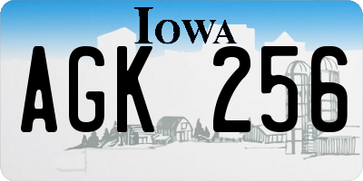 IA license plate AGK256
