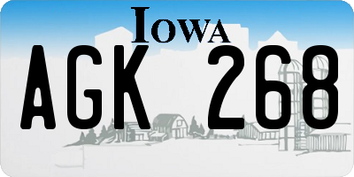 IA license plate AGK268