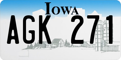 IA license plate AGK271