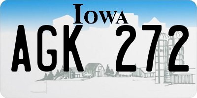 IA license plate AGK272