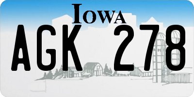IA license plate AGK278