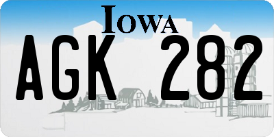IA license plate AGK282