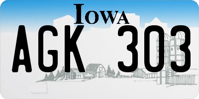 IA license plate AGK303