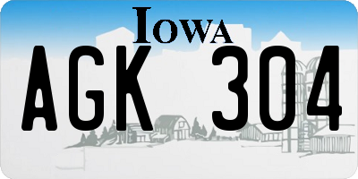 IA license plate AGK304
