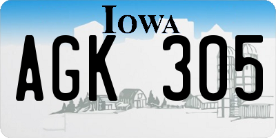 IA license plate AGK305