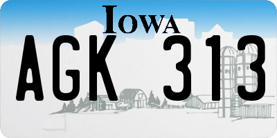 IA license plate AGK313