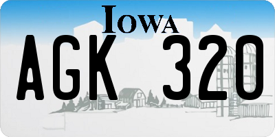 IA license plate AGK320