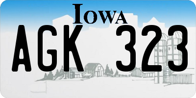 IA license plate AGK323