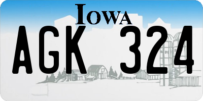 IA license plate AGK324