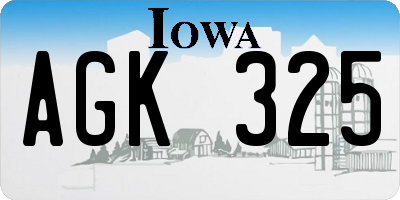 IA license plate AGK325