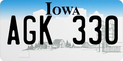 IA license plate AGK330