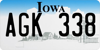 IA license plate AGK338