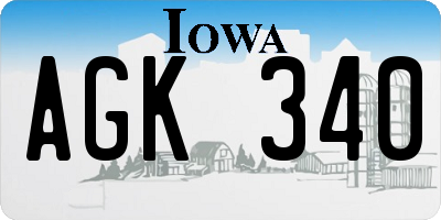 IA license plate AGK340