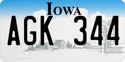 IA license plate AGK344