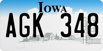IA license plate AGK348