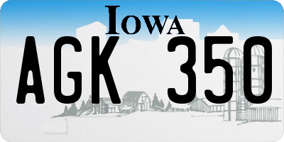 IA license plate AGK350