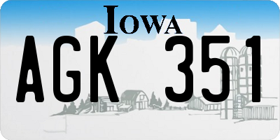 IA license plate AGK351