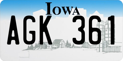 IA license plate AGK361