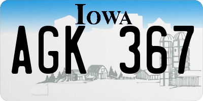 IA license plate AGK367