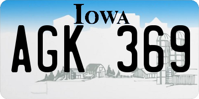 IA license plate AGK369