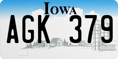 IA license plate AGK379