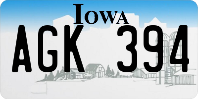 IA license plate AGK394