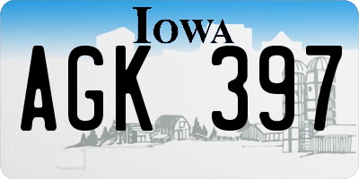IA license plate AGK397