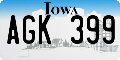 IA license plate AGK399