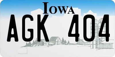 IA license plate AGK404