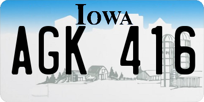 IA license plate AGK416