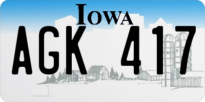 IA license plate AGK417