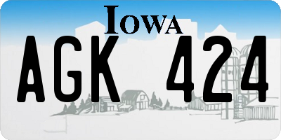 IA license plate AGK424
