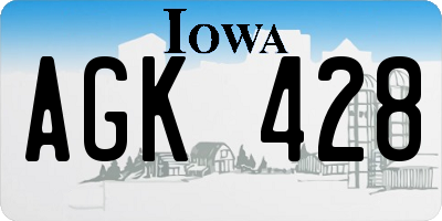 IA license plate AGK428