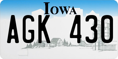 IA license plate AGK430