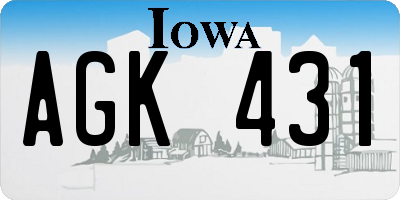 IA license plate AGK431