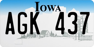 IA license plate AGK437