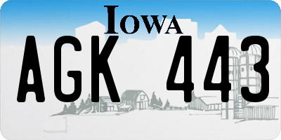 IA license plate AGK443