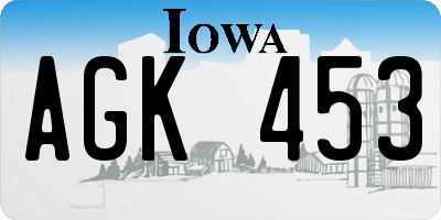 IA license plate AGK453