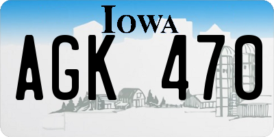 IA license plate AGK470