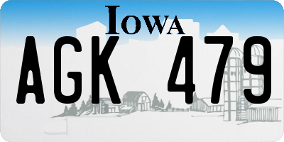 IA license plate AGK479