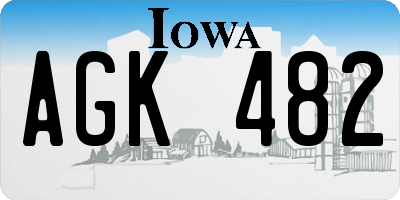 IA license plate AGK482