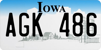 IA license plate AGK486