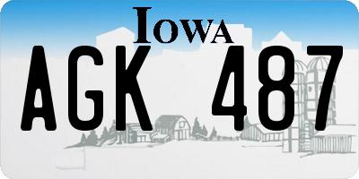 IA license plate AGK487