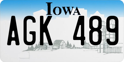 IA license plate AGK489