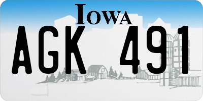IA license plate AGK491