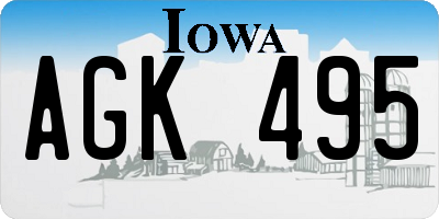 IA license plate AGK495