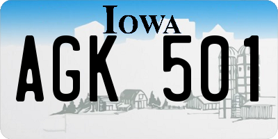 IA license plate AGK501