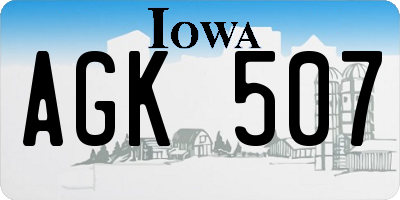 IA license plate AGK507