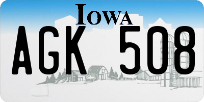 IA license plate AGK508
