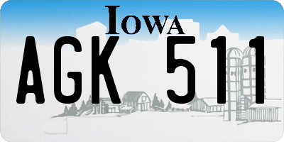 IA license plate AGK511